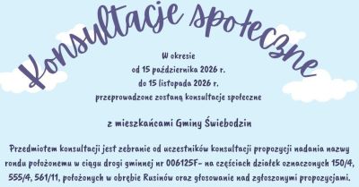 Rusza konsultacja w sprawie nazwy ronda w Rusinowie